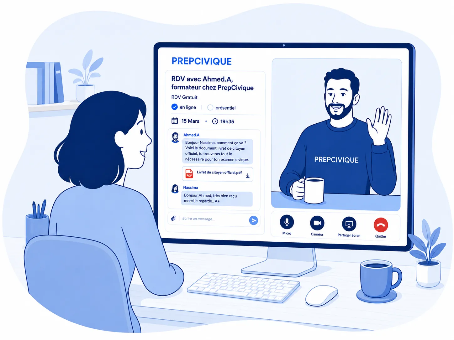 Rendez-vous gratuit avec un formateur PrepCivique