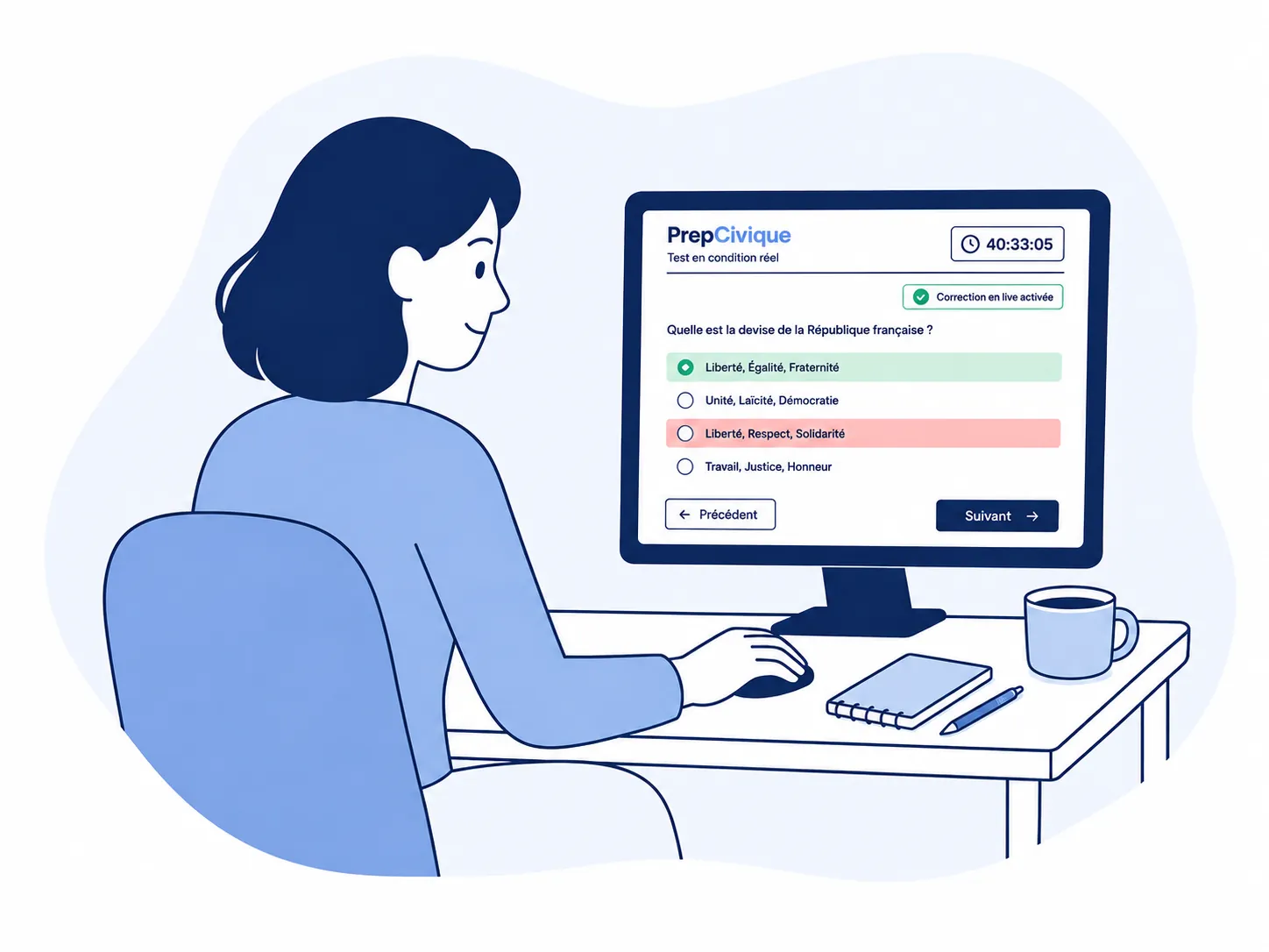 Test civique en ligne avec QCM et correction des réponses