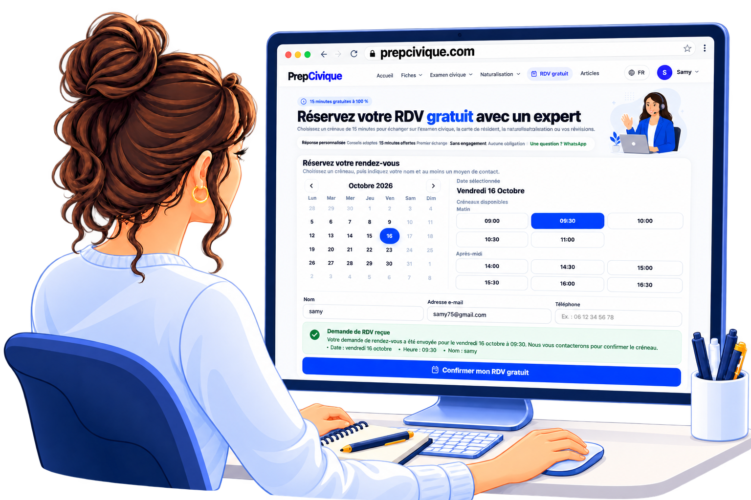 Réservation d'un rendez-vous gratuit avec un expert