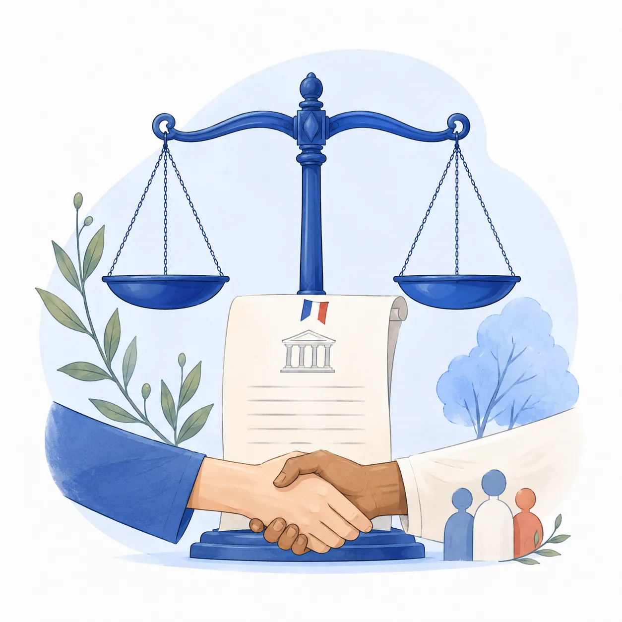 Illustration de la justice et des droits citoyens